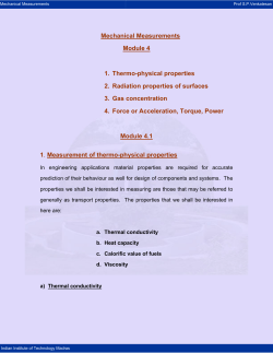 Mechanical Measurements Module 4 1. Thermo