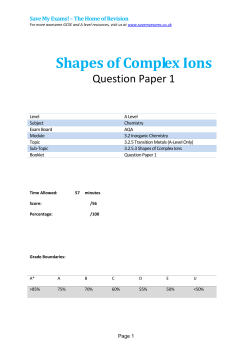 Shapes of Complex Ions