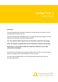 Verbal Test 1 - Grad Careers Platform