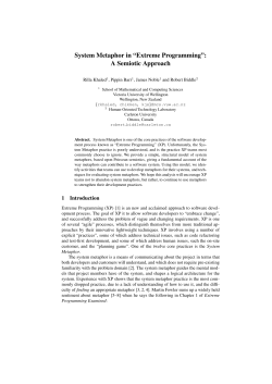 System Metaphor in &ldquo;Extreme Programming&rdquo;: A Semiotic Approach