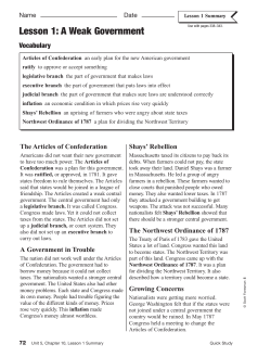 Lesson 1: A Weak Government