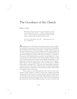 The Goodness of the Church - Dialogue: A Journal of Mormon Thought