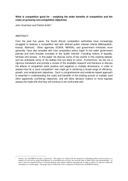 What is competition good for &ndash; weighing the wider benefits of