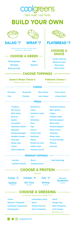 Menu - Coolgreens - House