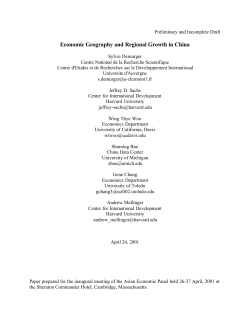Economic Geography and Regional Growth in China