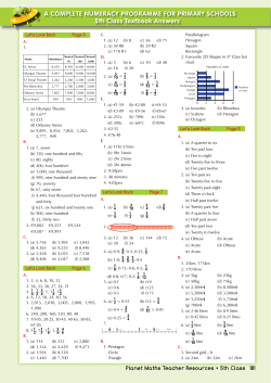 A COMPLETE NUMERACY PROGRAMME FOR