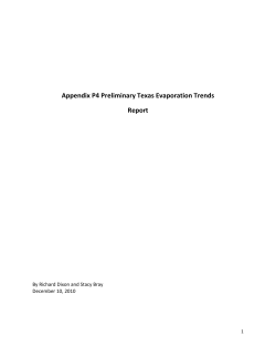 Preliminary Texas Evaporation Trends Report