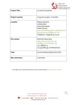 Project Title Le chant du pissenlit Project`s period Long term project