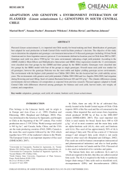 ADAPTATION AND GENOTYPE x ENVIRONMENT INTERACTION