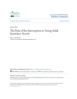 The Role of the Interruption in Young Adult Epistolary Novels