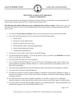 ALLEN SUPERIOR COURT DETENTION ALTERNATIVE