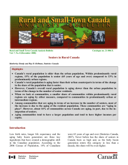 Seniors in Rural Canada - Publications du gouvernement du Canada