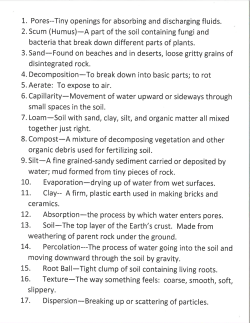 L3. soil-The top layer of the Earth`s crust. Made from