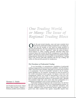 One Trading World, or Many: The Issue of Regional Trading Blocs