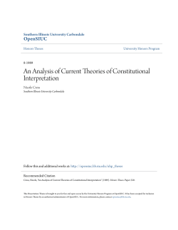 An Analysis of Current Theories of Constitutional Interpretation