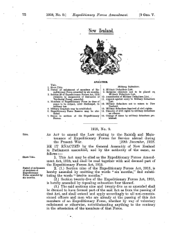 9 GEO V 1918 No 9 Expeditionary Forces Amendment
