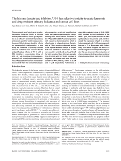 The histone deacetylase inhibitor AN-9 has selective toxicity to acute