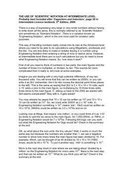 THE USE OF SCIENTIFIC NOTATION AT INTERMEDIATE LEVEL