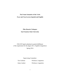 The Frame Semantics of the Verbs `Tocar` and `Touch`
