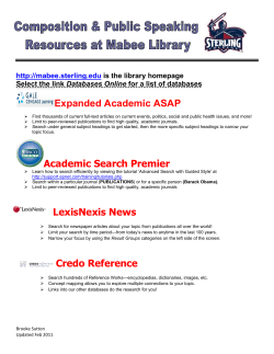 Expanded Academic ASAP Academic Search Premier LexisNexis