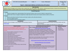 Topic 9 &ndash; Understand Addition and Subtraction of Fractions