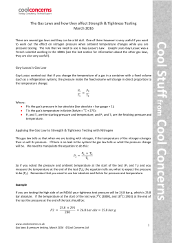 Gas laws and pressure testing