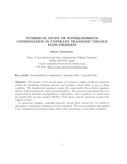 numerical study of nonequilibrium condensation in unsteady
