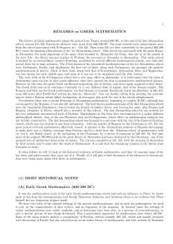 Greek Mathematics