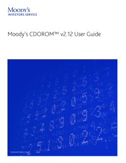 Moody`s CDOROM&trade; v2.12 User Guide