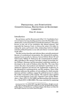 Procedural And Substantive Constitutional Protection