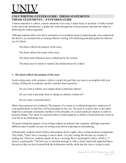 Thesis Statement Example