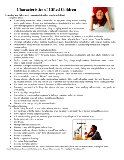 Characteristics of Gifted Children