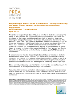 Sexuality and Sexual Behaviors in Correctional Settings