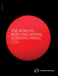 THE WORLD`s MOsT InfLuEnTIaL scIEnTIfIc MInDs