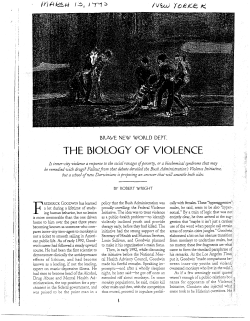 PHDCN: The Biology of Violence