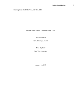 POSITION-BASED BELIEFS Position-based Beliefs