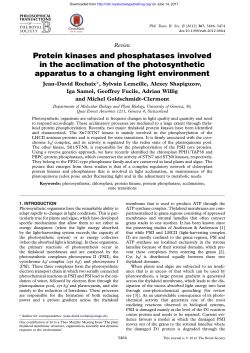 Protein kinases and phosphatases involved in the acclimation of the