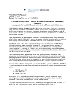 Commerce Corporation Chooses Rhode Island
