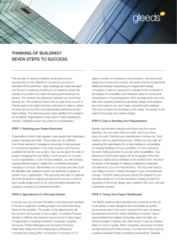 THINKING OF BUILDING? SEVEN STEPS TO SUCCESS