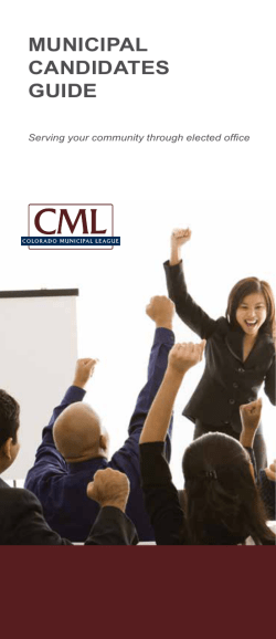 Municipal Candidates Guide - Colorado Municipal League
