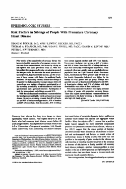 Risk factors in siblings of people with premature coronary heart