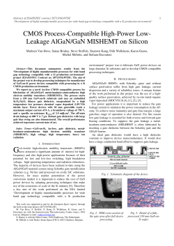 CMOS Process Leakage AlGaN/GaN MIS MOS Process