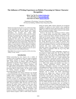 The Influence of Writing Experiences on Holistic Processing