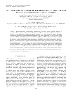 influence of biotic and abiotic factors on annual