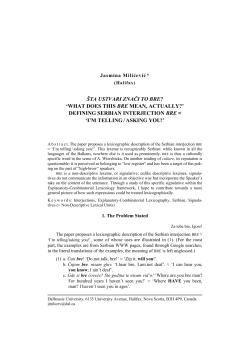 &Scaron;TA USTVARI ZNAČI TO BRE? `WHAT DOES THIS BRE MEAN