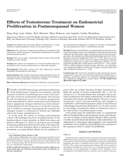 Effects of Testosterone Treatment on Endometrial Proliferation in