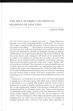 The Self as Object in Critical Readings of Jane Eyre