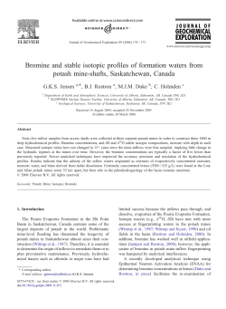Bromine and stable isotopic profiles of formation waters from potash