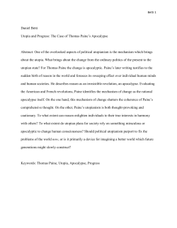 Daniel Betti Utopia and Progress: The Case of Thomas Paine`s