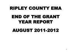 RIPLEY COUNTY EMA END OF THE GRANT YEAR REPORT